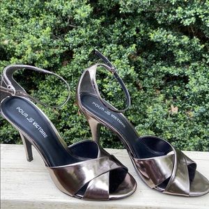 Brand New Pour La Victoire platinum shoes, 10